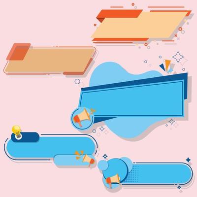 The creative geometric and shape design of sale and promotion banners, prices, placards, posters, sticker labels, and advertising for business and sign deal exceptional marketing