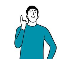 Man making gesture pointing up vector
