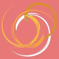Website poster design. modern minimalistic abstract background. geometric waves. Four wavy creatures with eyes vector