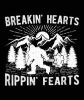 Breakin' Hearts Rippin' Fearts Graphic Vector Tshirt Illustration