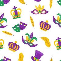 carnaval de mardi gras de patrones sin fisuras. diseño para tela, textil, papel pintado, embalaje. vector