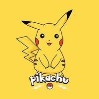 Pokémon Pikachu com uma amarelo e azul camisa e uma Preto fundo. generativo  ai. 28404991 Foto de stock no Vecteezy