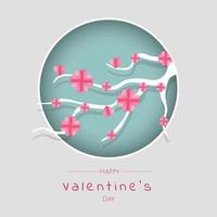 el arte del diseño de la pasión y el elemento decorativo, la forma, el estandarte y la plantilla simbolizan la celebración del amor y el romance de san valentín y unas felices vacaciones en el día de san valentín. vector