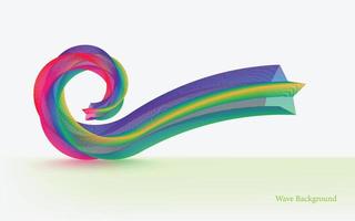 diseño de arte de línea de onda abstracto colorido sobre fondo blanco. diseño de vector de línea de onda de arco iris