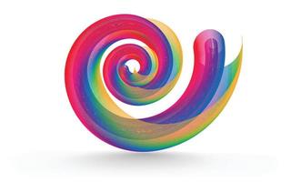 Colorful abstract wave line art design on white background. Rainbow wave line vector design