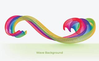 Colorful abstract wave line art design on white background. Rainbow wave line vector design