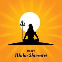 Happy Maha Shivratri Indian Hindu Festival Celebration Vector Illustrations