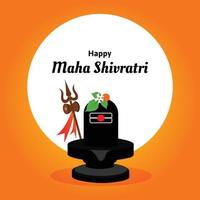 Happy Maha Shivratri Indian Hindu Festival Celebration Vector Illustrations