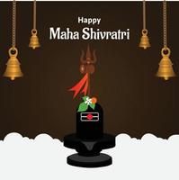 Happy Maha Shivratri Indian Hindu Festival Celebration Vector Illustrations