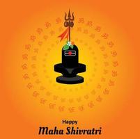 Happy Maha Shivratri Indian Hindu Festival Celebration Vector Illustrations