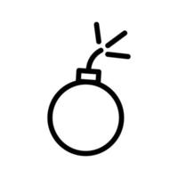 Bomb icon line isolated on white background. Black flat thin icon on modern outline style. Linear symbol and editable stroke. Simple and pixel perfect stroke vector illustration