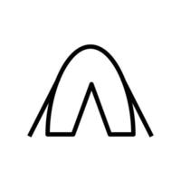 Camp tent icon line isolated on white background. Black flat thin icon on modern outline style. Linear symbol and editable stroke. Simple and pixel perfect stroke vector illustration