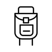 línea de icono de mochila aislada sobre fondo blanco. icono negro plano y delgado en el estilo de contorno moderno. símbolo lineal y trazo editable. ilustración de vector de trazo simple y perfecto de píxeles