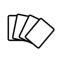 línea de icono de baraja de cartas aislada en fondo blanco. icono negro plano y delgado en el estilo de contorno moderno. símbolo lineal y trazo editable. ilustración de vector de trazo simple y perfecto de píxeles