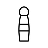 Bowling pin icon line isolated on white background. Black flat thin icon on modern outline style. Linear symbol and editable stroke. Simple and pixel perfect stroke vector illustration