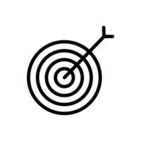 Dart target icon line isolated on white background. Black flat thin icon on modern outline style. Linear symbol and editable stroke. Simple and pixel perfect stroke vector illustration