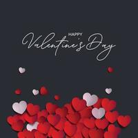 Happy Valentine's Day banner template, love heart paper art greeting card , suitable for website or social media post and marketing material vector