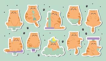 Vector illustration set of cute cats icon 16188857 Vector Art at Vecteezy