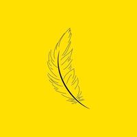 Feather line art lodesign template vector