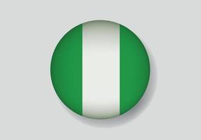 bandera de nigeria como icono brillante redondo. botón con la bandera de nigeria vector