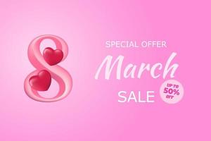 8 march happy womens day sale banner template design vector