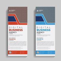 Creative Business and corporate, agency, modern Roll up standee banner design with two colors vector