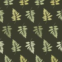 Simple Natural Fern Seamless Pattern. Vector Illustration