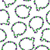 Seamless Pattern with Purple-green Beads for Mardi Gras Party Design vector