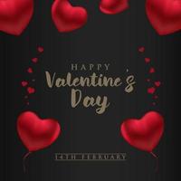 Happy Valentine's Day Poster or banner with cute font and many sweet hearts Promotion and shopping template or background for Love and Valentine's day concept Pro Vector