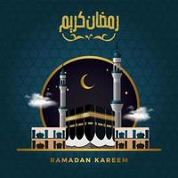 ramadan kareem arabic calligraphy background vector illustration Pro Vector