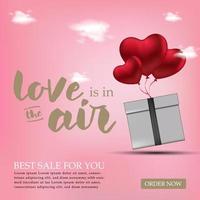 Happy Valentine's Day Poster or banner with cute font and many sweet hearts Promotion and shopping template or background for Love and Valentine's day concept Pro Vector