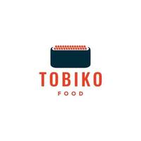 comida japonesa delicioso tobiko pescado huevo restaurante comer logotipo diseño vector icono ilustración plantilla