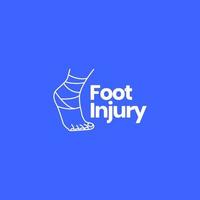 foot leg sick bandage treatment injure medical health lines minimal logo design vector icon illustration template