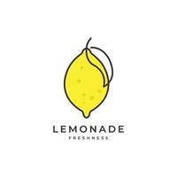 fresh fruit lemonade lemon yellow lines art abstract logo design vector icon illustration template