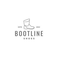 shoe boot farmer secure from water agriculture line logo design vector icon illustration template