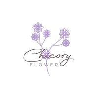 plant flower chicory beauty fragrant logo design vector icon illustration template