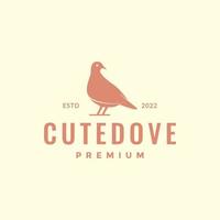 bird dove pigeon beauty loyal faithful isolated logo design vector icon illustration template