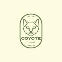 cabeza coyote perro bosque bestia polígono líneas vintage logo diseño vector icono ilustración plantilla