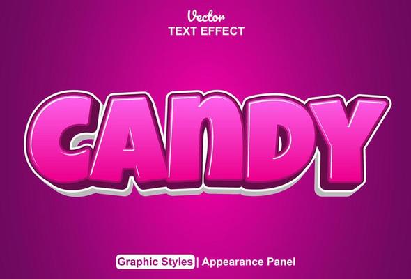 candy text effect with graphic style and editable