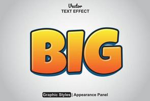 big text effect with graphic style and editable vector
