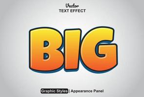 big text effect with graphic style and editable vector