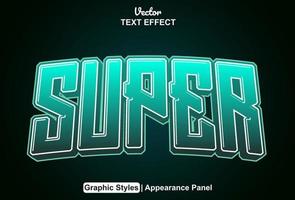 super text effect with graphic style and editable. vector