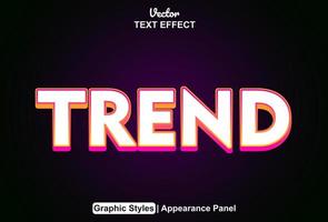 trend text effect with graphic style and editable. vector