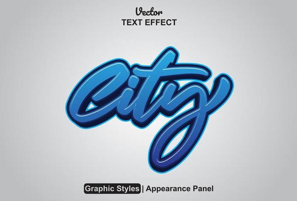 city text effect with graphic style and editablecity text effect with graphic style and editable