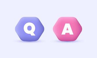 illustration vector speech bubble q letters questions answers realistic 3d creative isolated on background