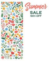 Summer Sale off vector banner flower print