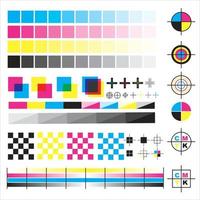 gradiente de muestra de tabla cmyk de rueda de color y paleta vector
