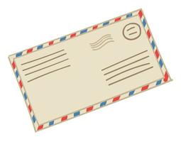 Mail correspondence, letter in vintage envelope vector