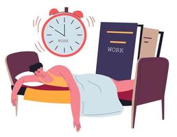Procrastination and exhaustion, sleep addiction vector