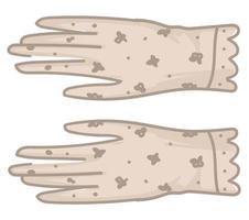 Vintage gloves with white lace and deco ornaments vector